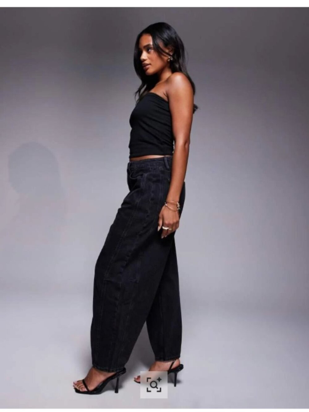 Good American Extreme Barrel Jeans Black Size 8/29 NWT High Rise Bowed Wide Leg - Picture 2 of 13
